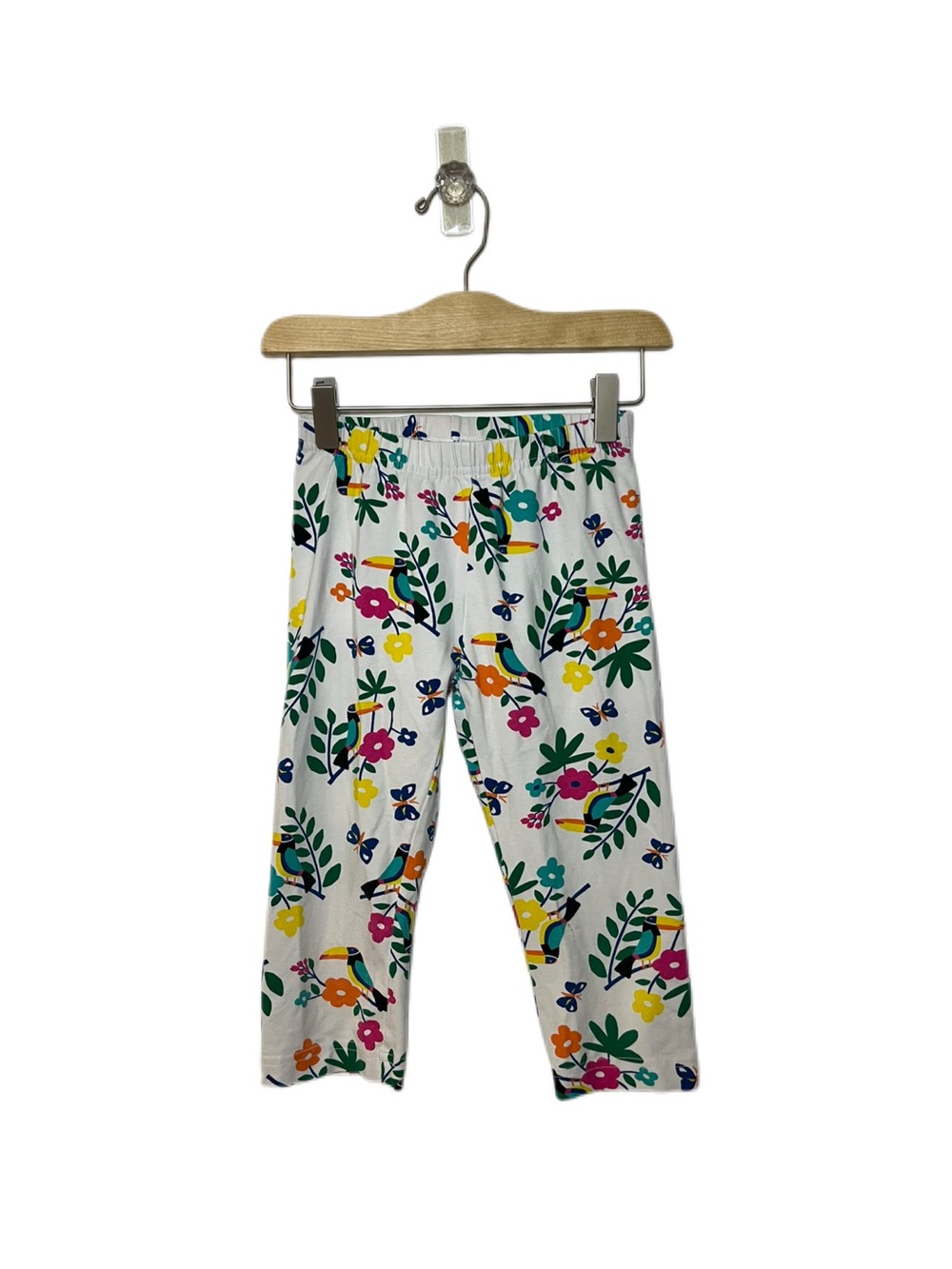 Hanna Andersson 6-7 Girls Toucan Tropical Cropped Leggings